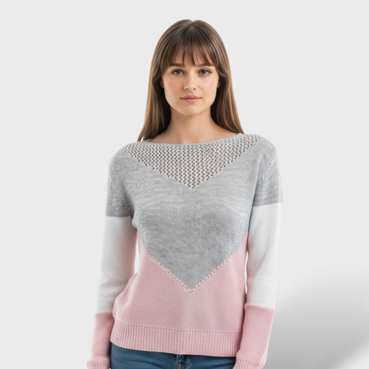 Jersey de Cachemira Rosa con Diseño Único