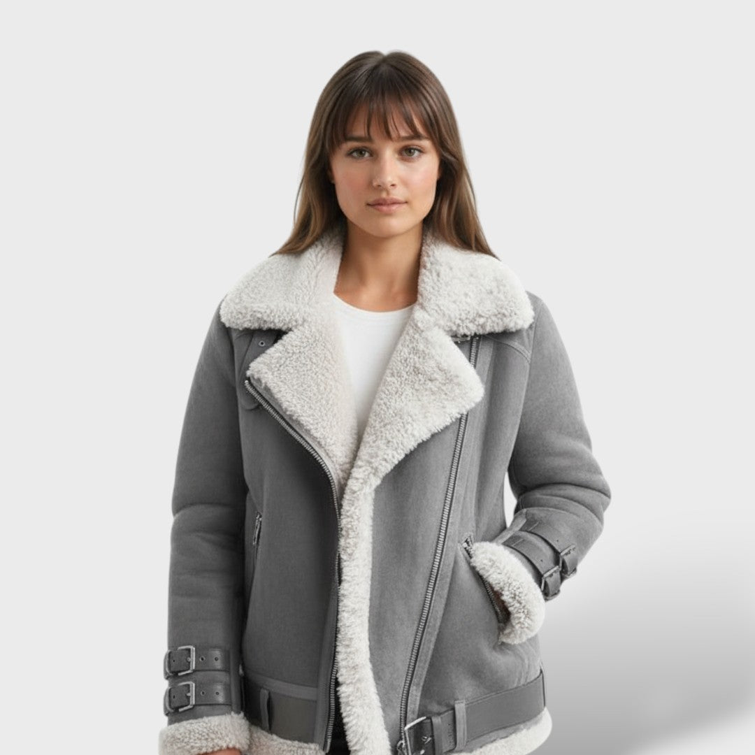 Chaqueta Elegante Mujer Piel Sintética