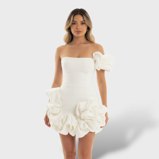 Vestido Mini Elegante Volantes