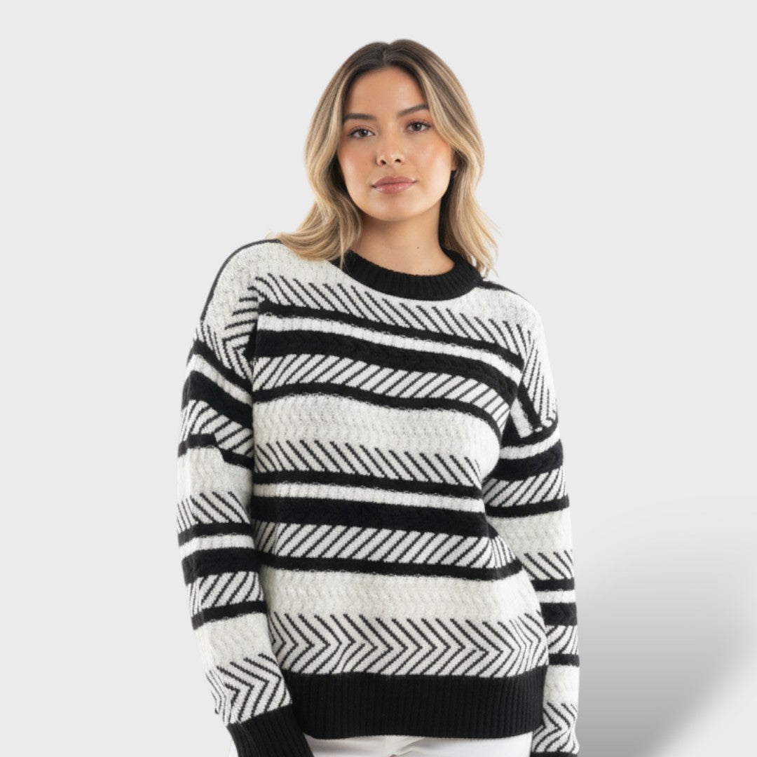 Suéter Rayas Navidad Mujer Moderno