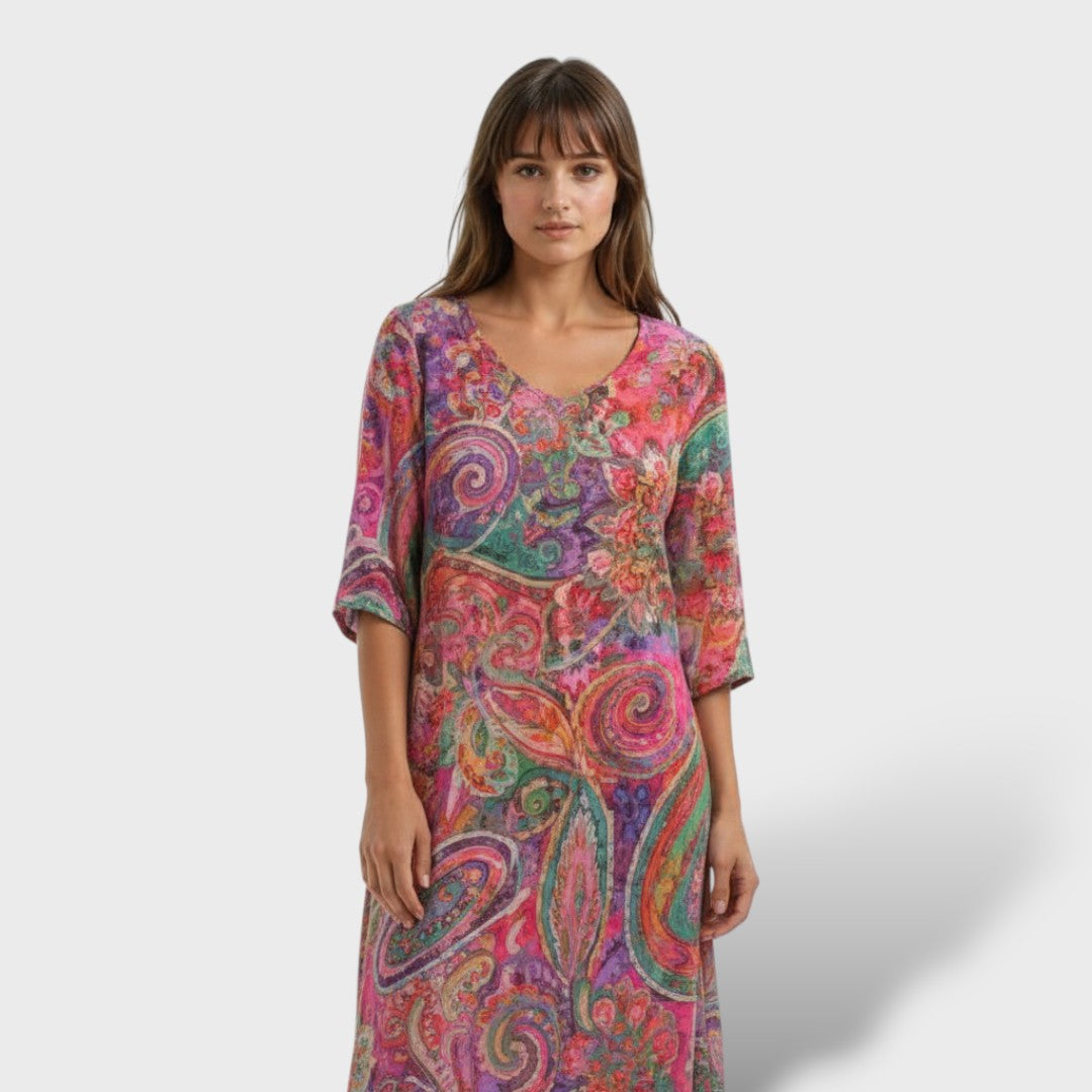 Vestido floral elegante mujer casual