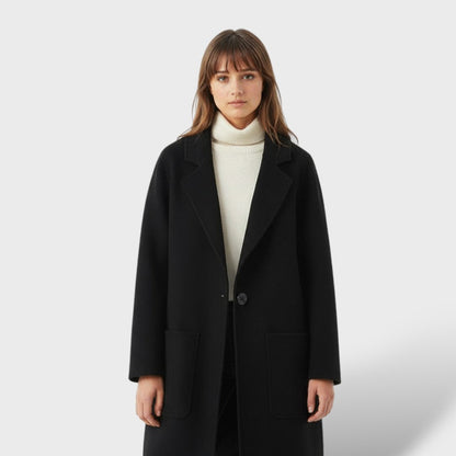 Abrigo de Lana Estilo Coreano Mujer