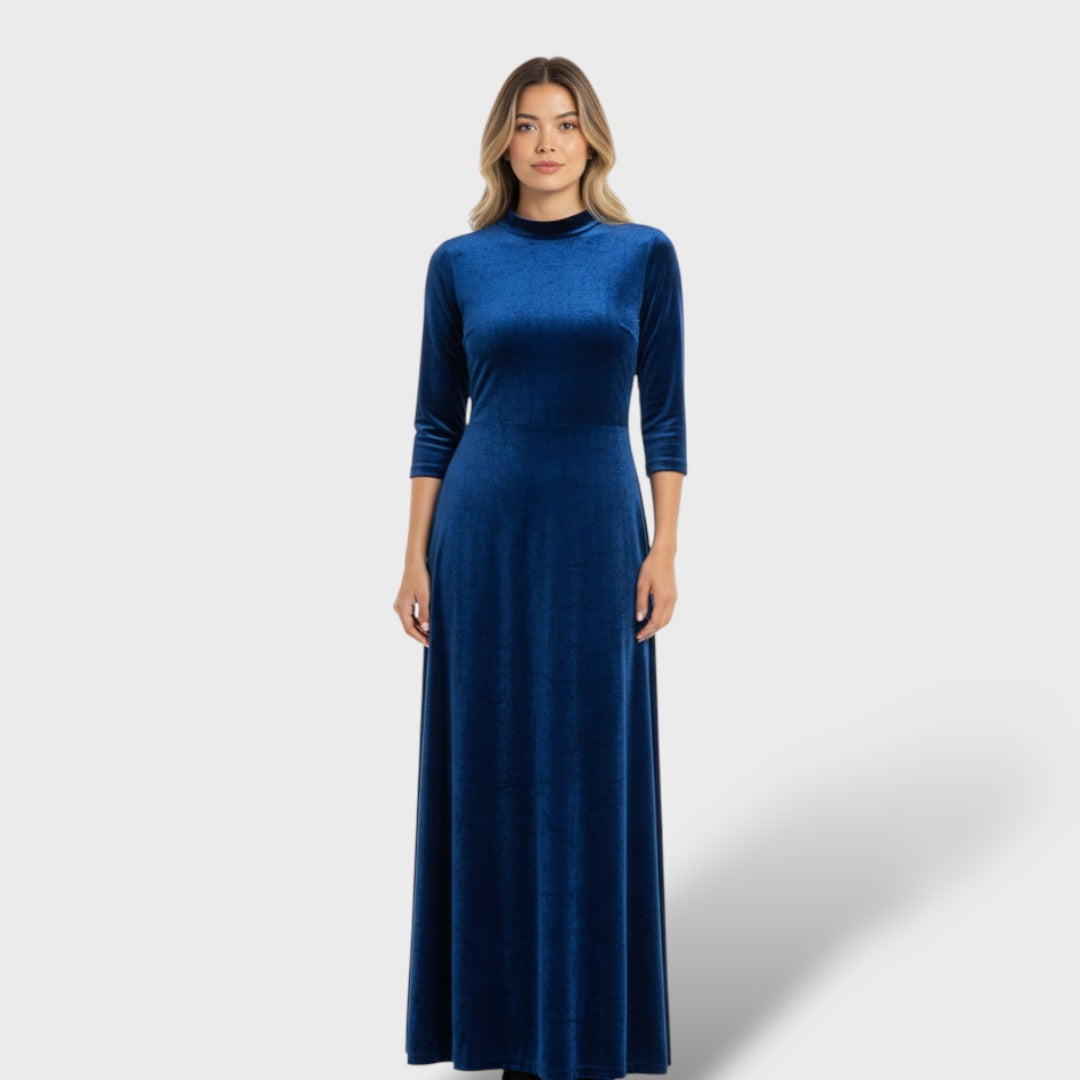 Vestido midi elegante manga larga