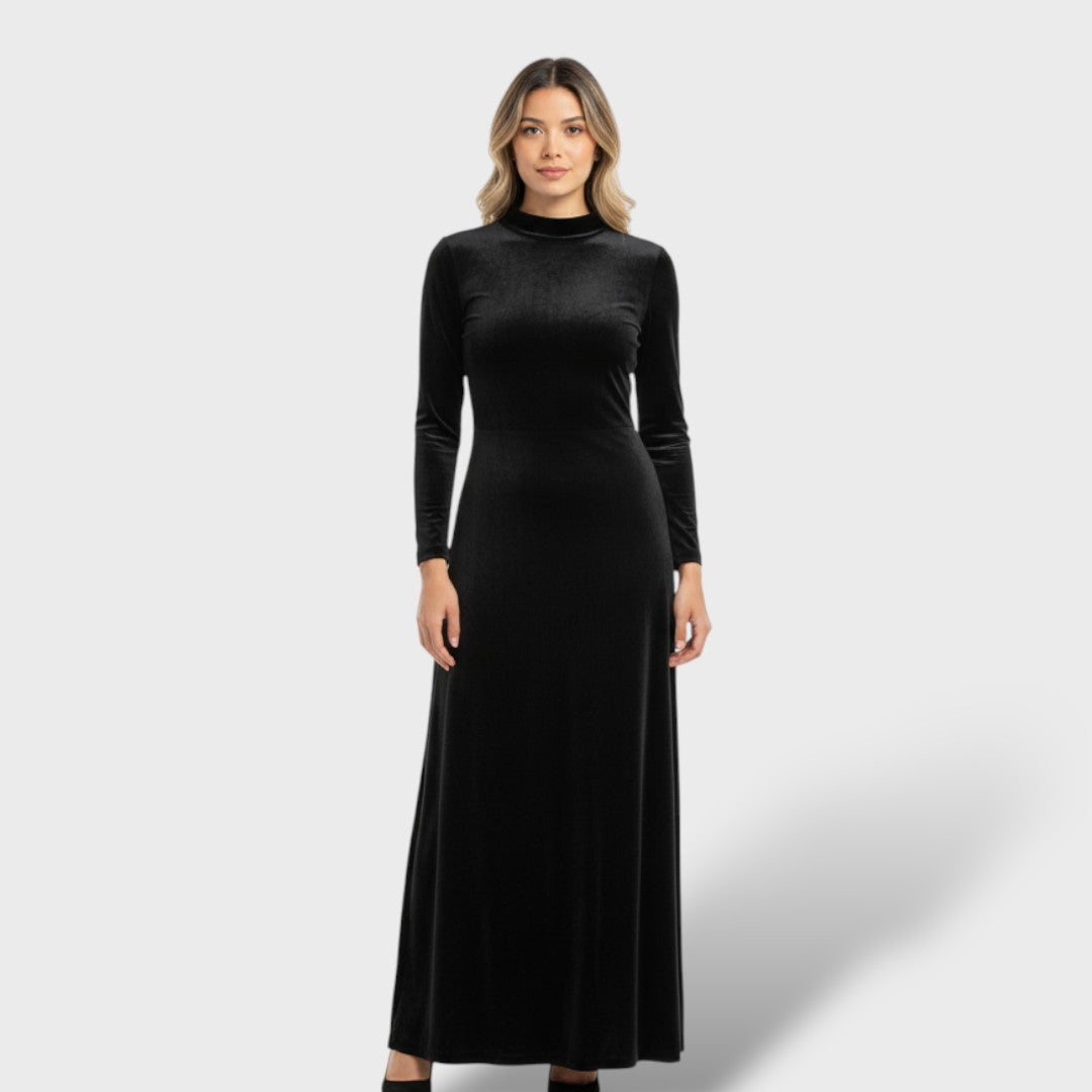 Vestido midi elegante manga larga