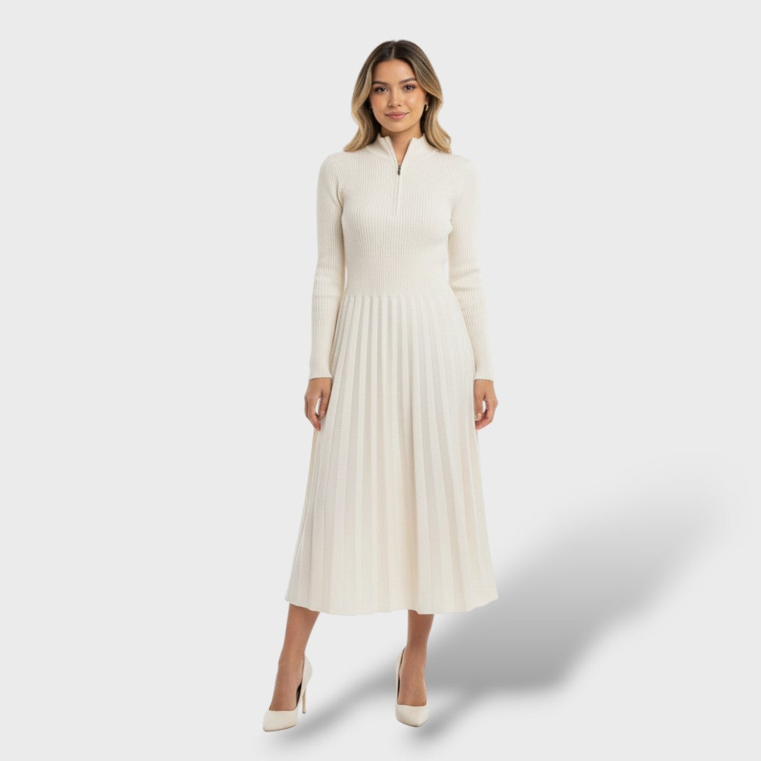 Vestido Lana Merino Cuello Alto Mujer