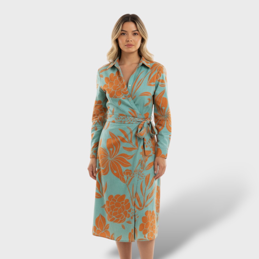 Vestido elegante envolvente de fiesta
