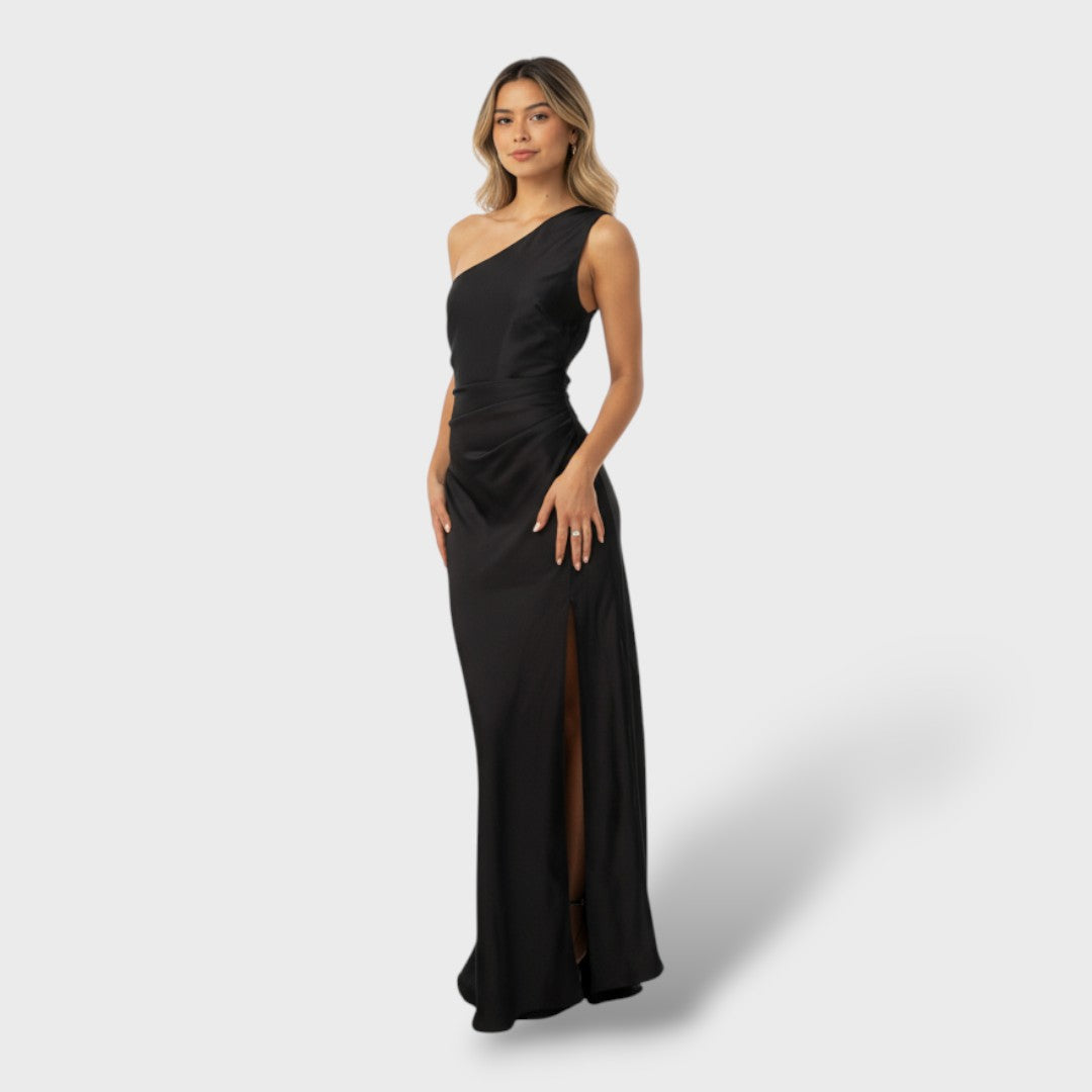 Vestido Largo Mujer Un Hombro Elegante