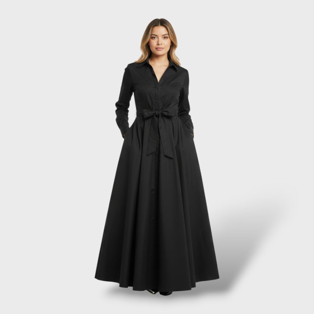 Vestido Largo Camisero Elegante Mujer