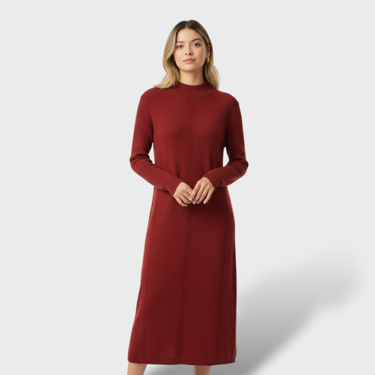 Vestido Largo Punto Lana Mujer