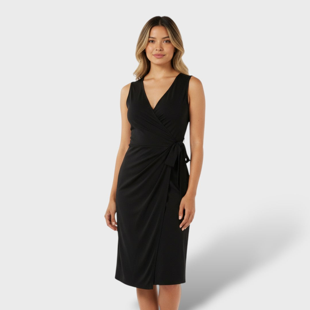 Vestido cruzado elegante mujer