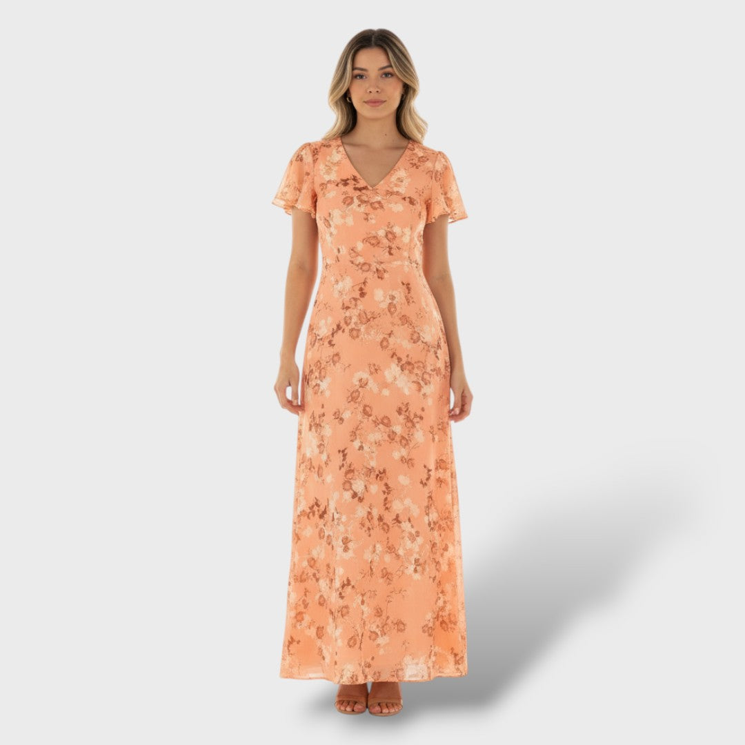 Vestido Largo Floral de Fiesta