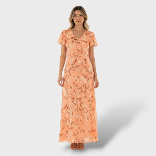Vestido Largo Floral de Fiesta