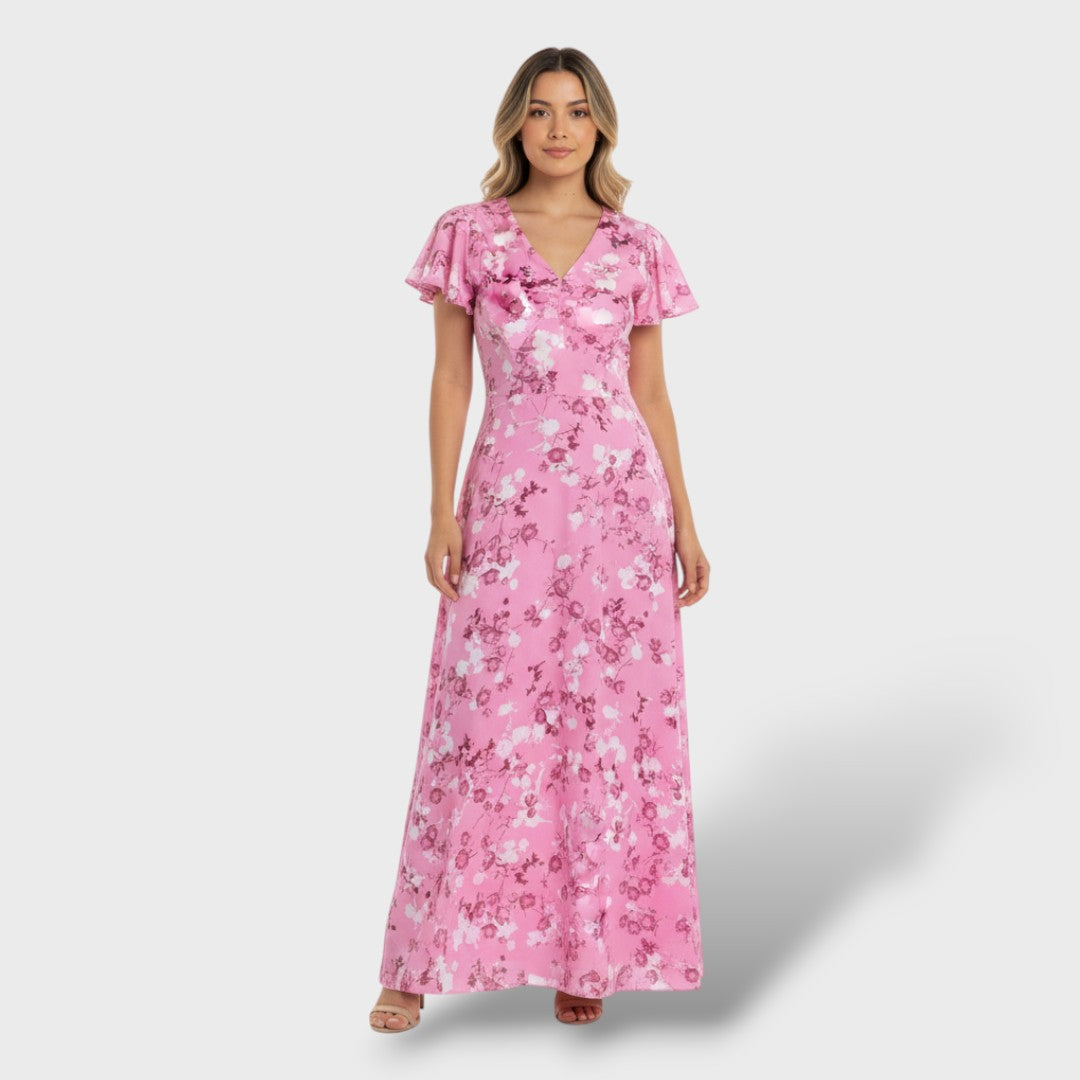 Vestido Largo Floral de Fiesta