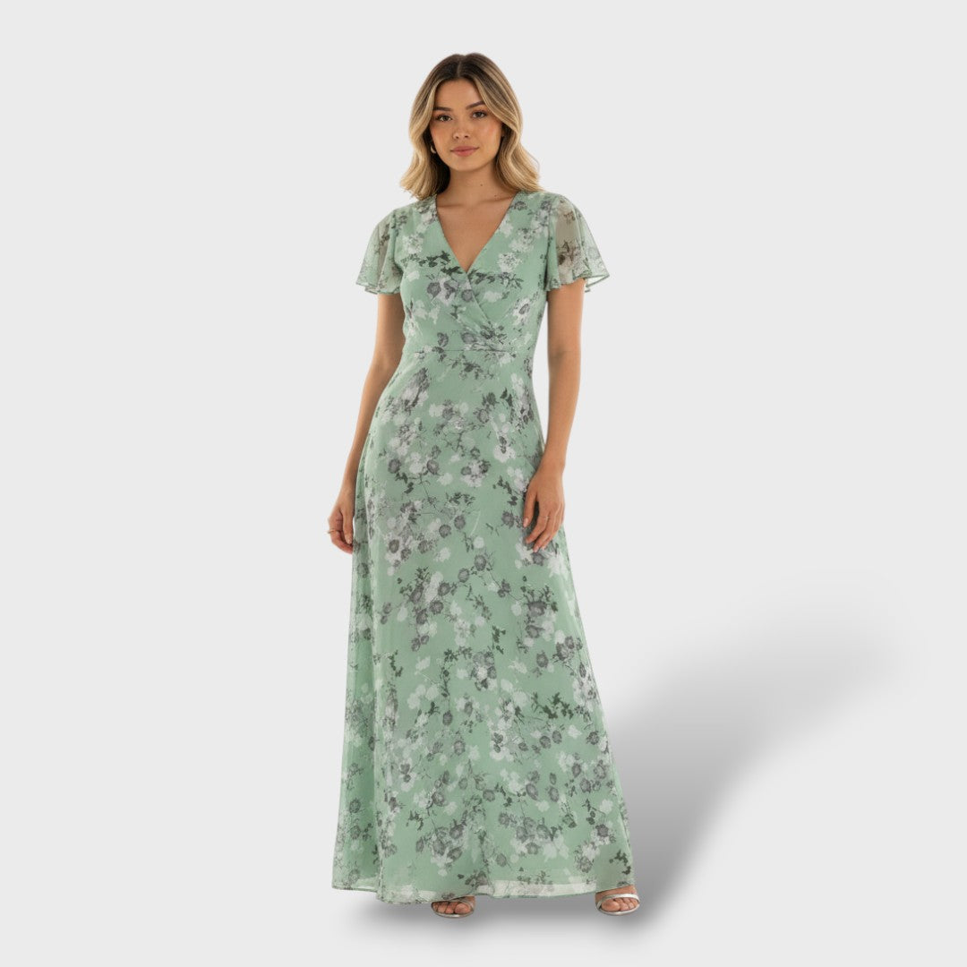 Vestido Largo Floral de Fiesta