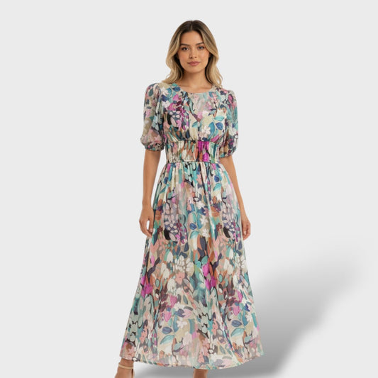 Vestido Midi Floral Elegante