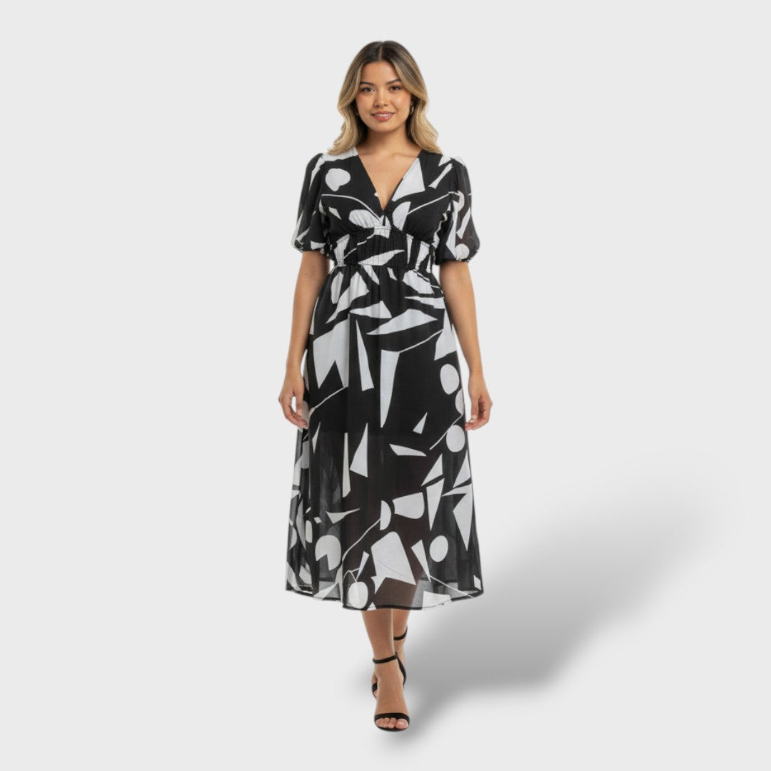 Vestido Midi Floral Elegante