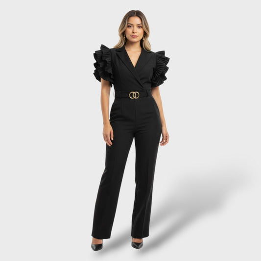 Conjunto casual elegante cuello profundo
