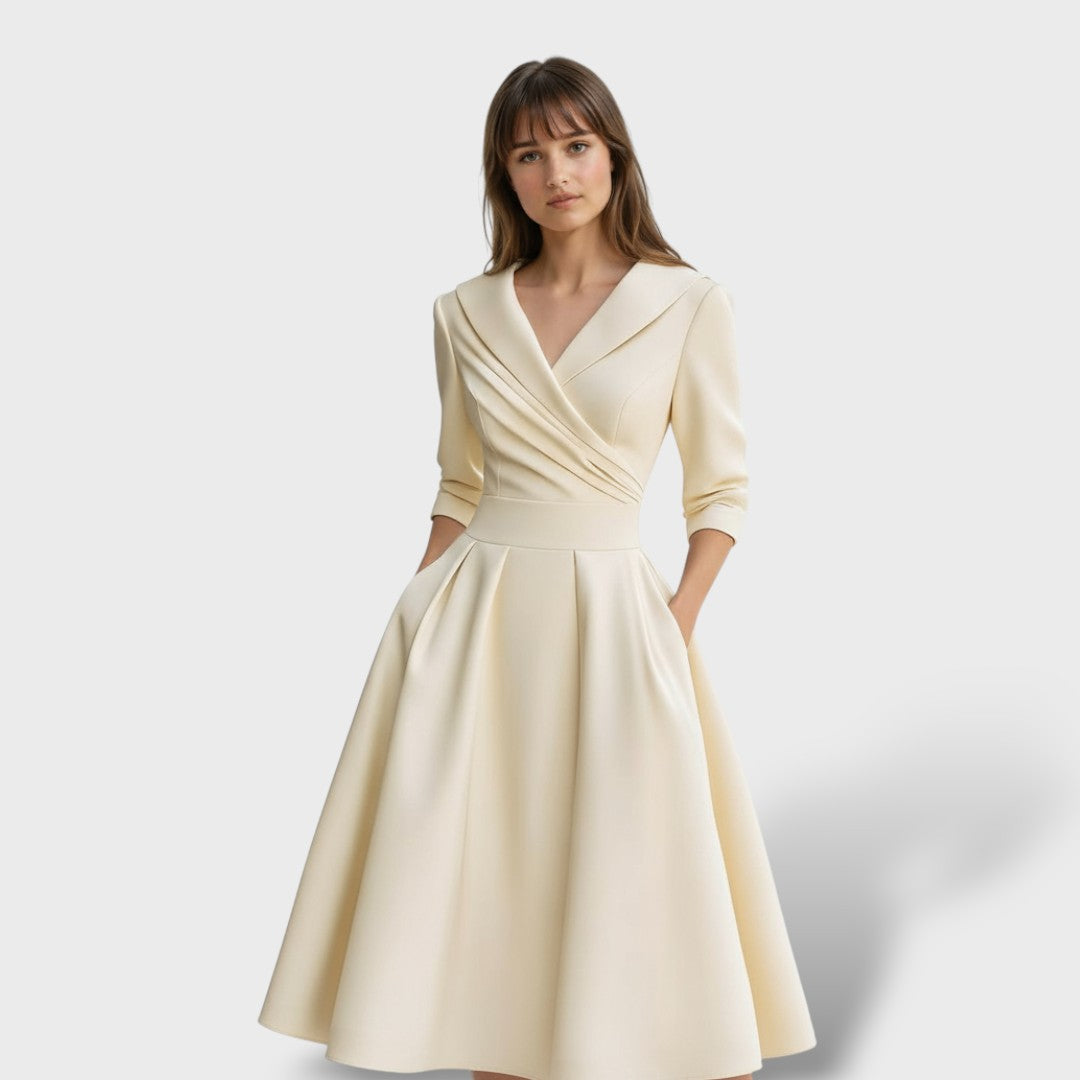Vestido Midi Satén de Gala Elegante