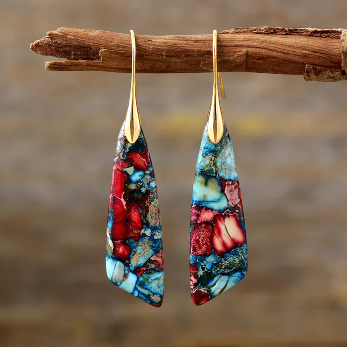 Pendientes con piedras multicolor