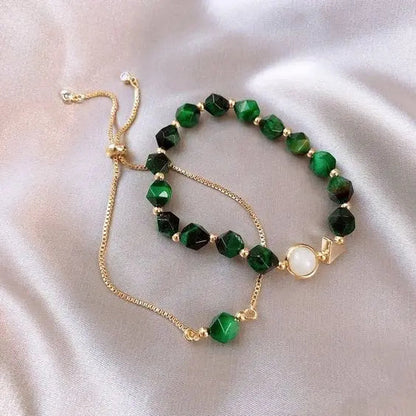 Elegante set de pulseras verde