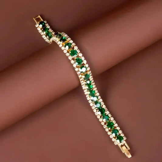 Pulsera verde y dorada