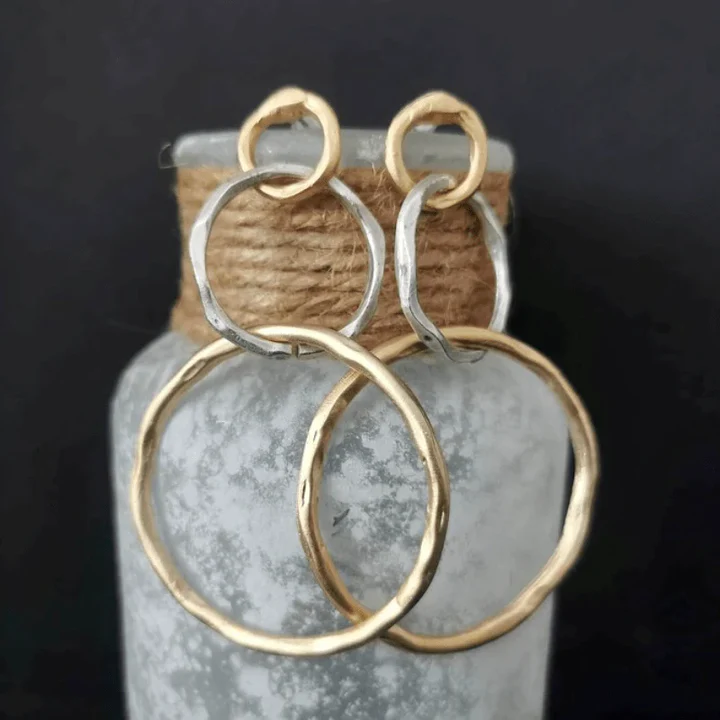 Pendientes vintage de oro y plata