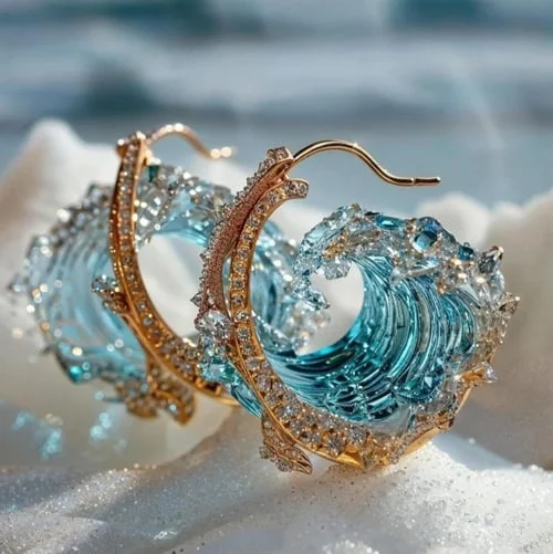 Pendientes olas del mar