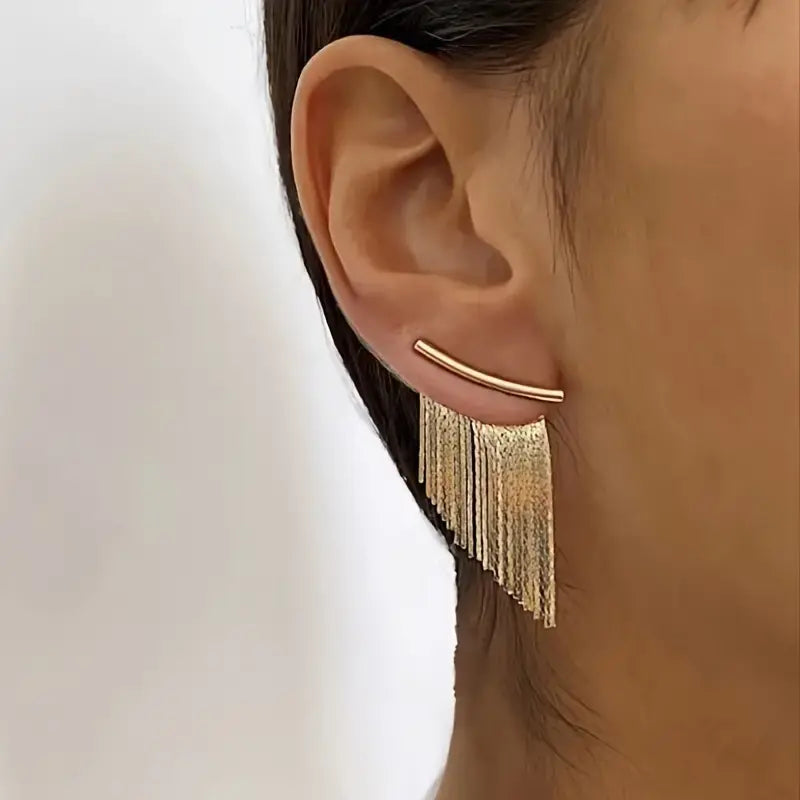 Pendientes vintage con colgantes dorados