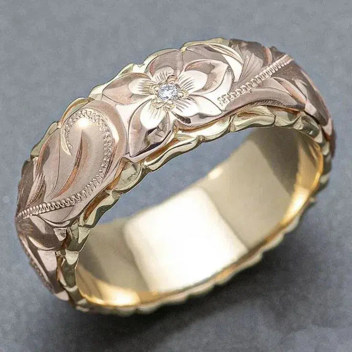 Anillo antiguo de oro rosa