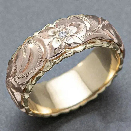 Anillo antiguo de oro rosa