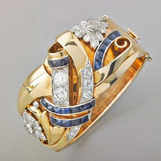 Anillo vintage de oro con circonita