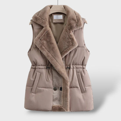 Chaleco Acolchado Mujer Elegante con Cintura Ajustable