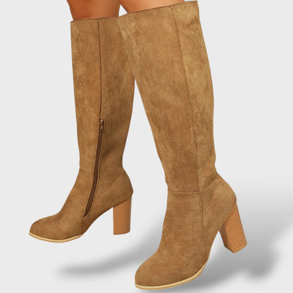 Botas Cowboy Mujer Ante Tacón Alto