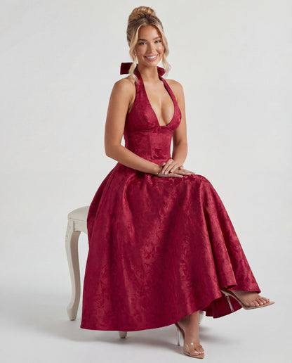 Charlotte – Sculpted Halter Midi Dress