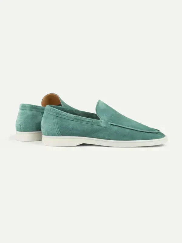 Lorenzo | Mocasines Clásicos de Ante Azul Manzana
