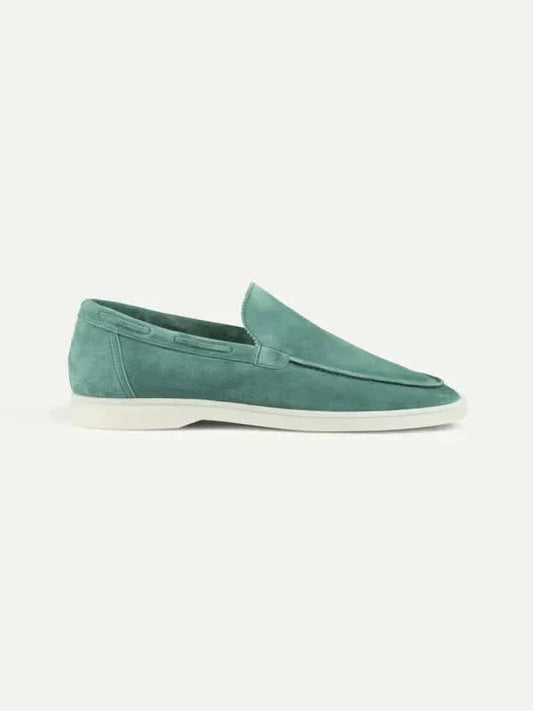 Lorenzo | Mocasines Clásicos de Ante Azul Manzana