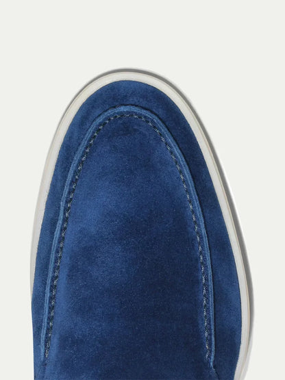 Lorenzo | Mocasines Clásicos de Ante Azul Arándano