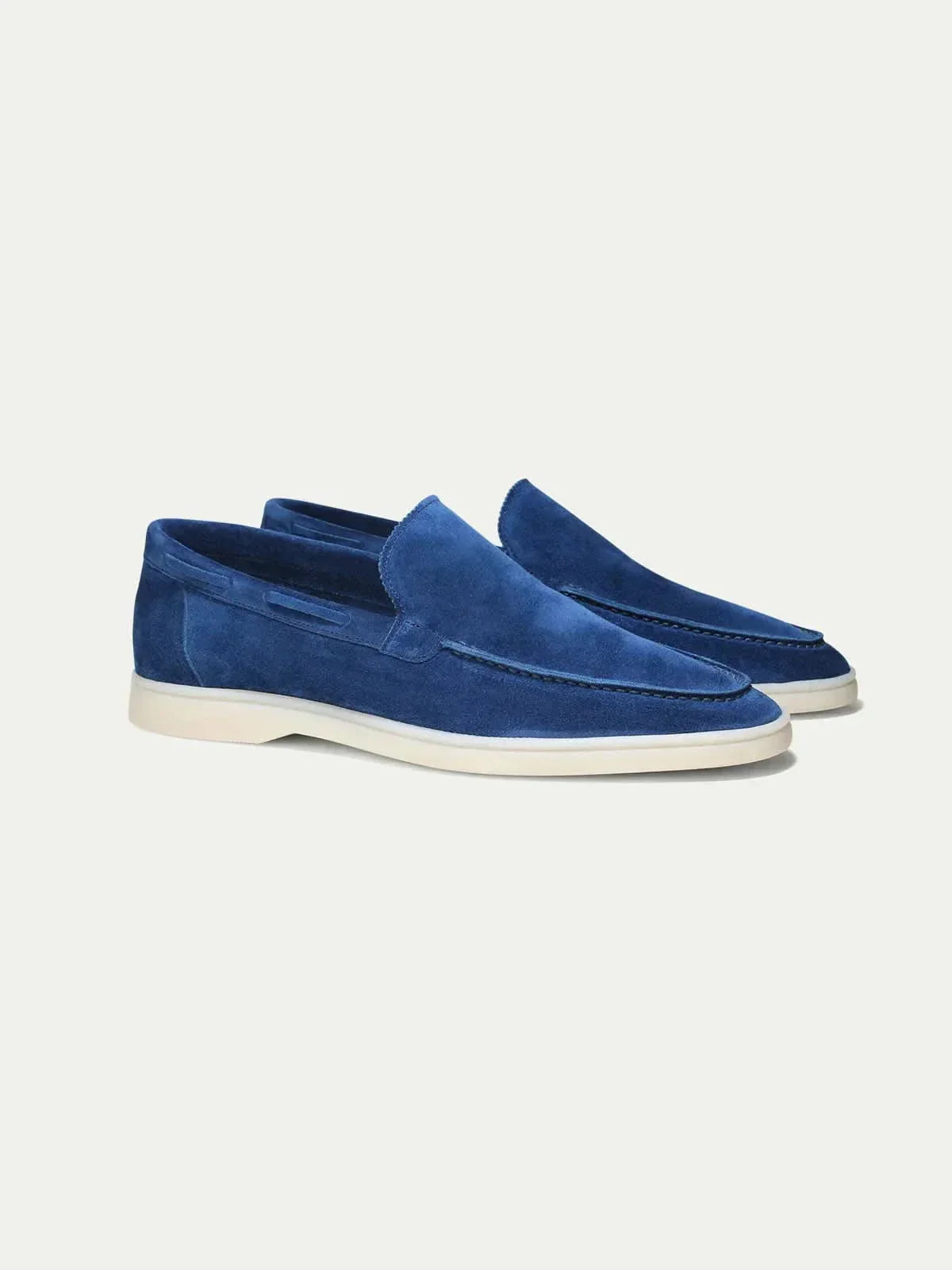 Lorenzo | Mocasines Clásicos de Ante Azul Arándano