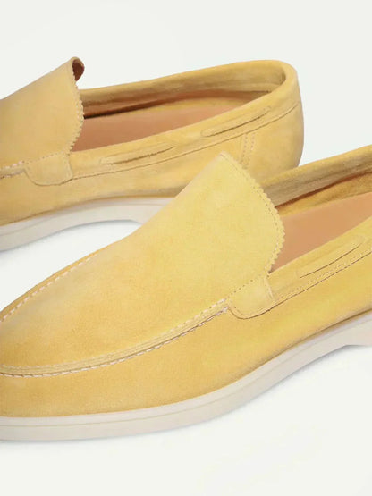 Lorenzo | Mocasines Clásicos de Ante Amarillo Cítrico