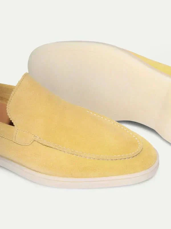 Lorenzo | Mocasines Clásicos de Ante Amarillo Cítrico