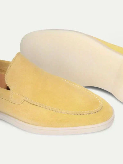 Lorenzo | Mocasines Clásicos de Ante Amarillo Cítrico