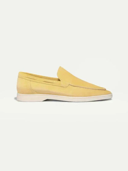 Lorenzo | Mocasines Clásicos de Ante Amarillo Cítrico