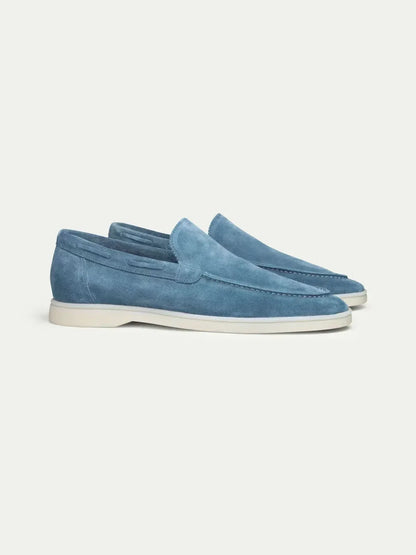 Lorenzo | Mocasines Clásicos de Ante Azul Océano