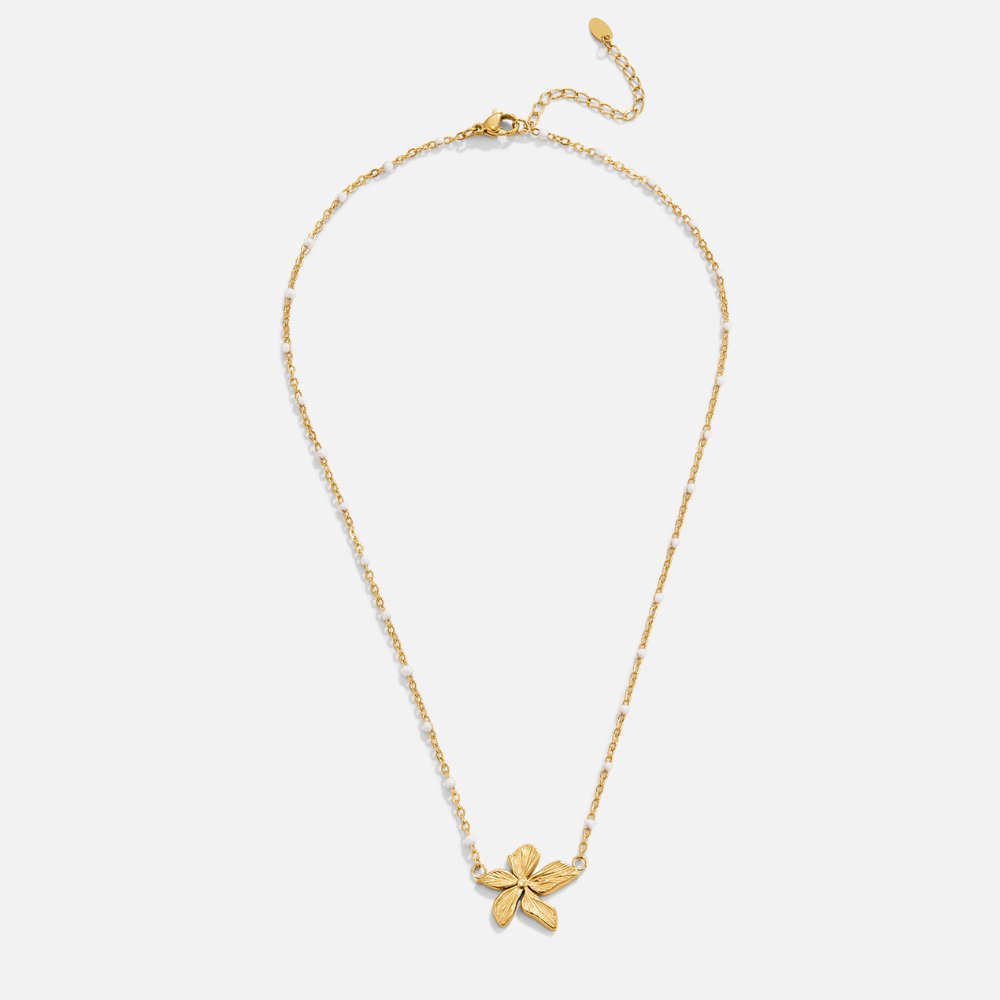 Elegante collar con flor dorada