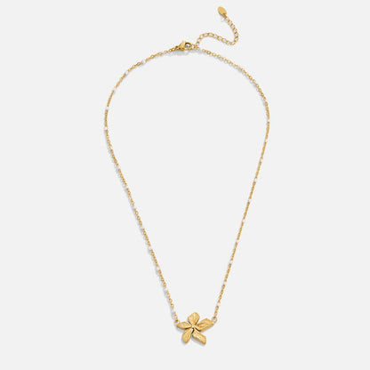 Elegante collar con flor dorada